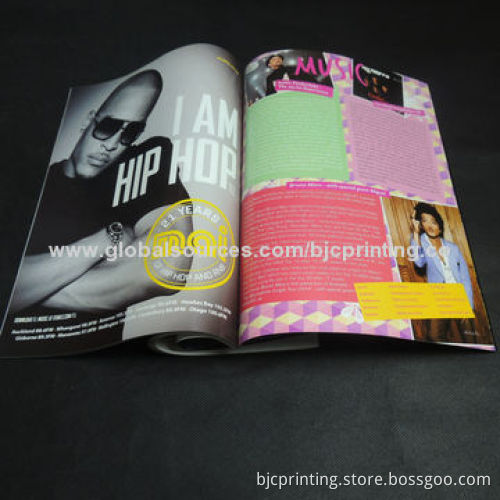 Glossy coated paper magazine printing, monthly periodical
